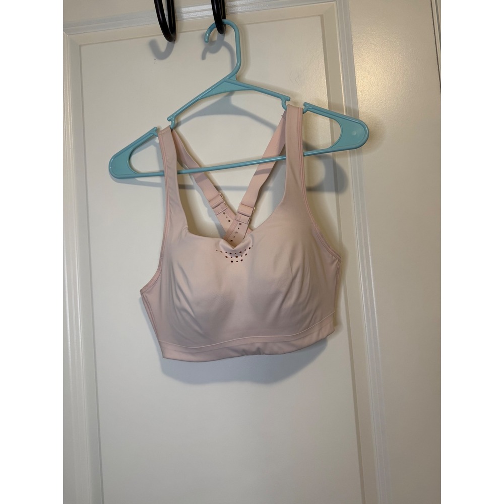 Athleta Advance Sports Bra Womens 34C Pink Good High Impact Racerback Support